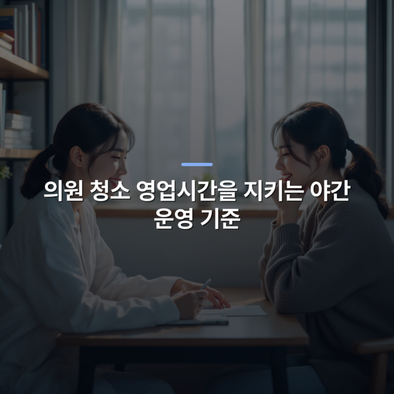 의원 청소 영업시간을 지키는 야간 운영 기준