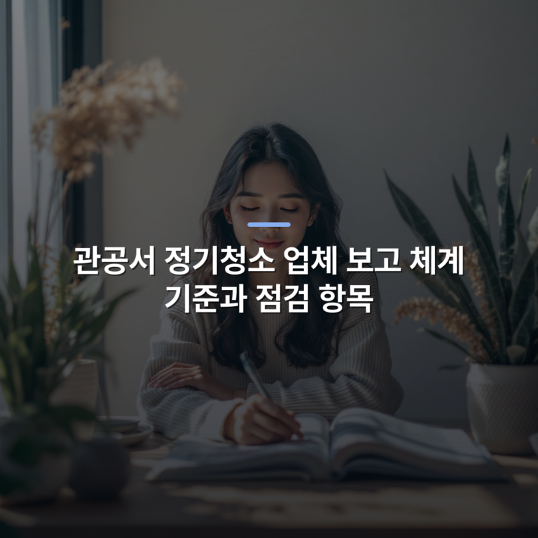 관공서 정기청소 업체 보고 체계 기준과 점검 항목
